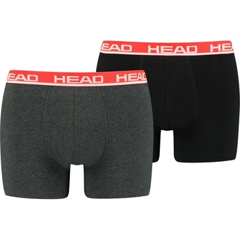 Трусы (боксерки) Head BASIC BOXER 2P серо-красные, черно-красные (2 штуки) L 701202741-011