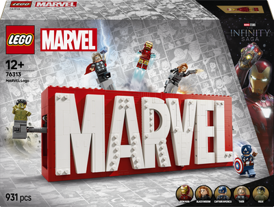 Zestaw klocków LEGO Super Heroes Marvel Logo MARVEL z minifigurkami 931 element (76313)