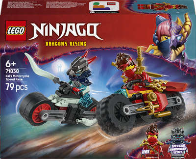Klocki konstrukcyjne LEGO Ninjago Wyścig motocyklowy Kaia 79 elementów (71838)