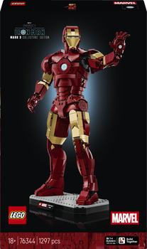 Zestaw klocków LEGO Super Heroes Marvel Iron Man Mark 3 — edycja kolekcjonerska 1297 elementów (76344)