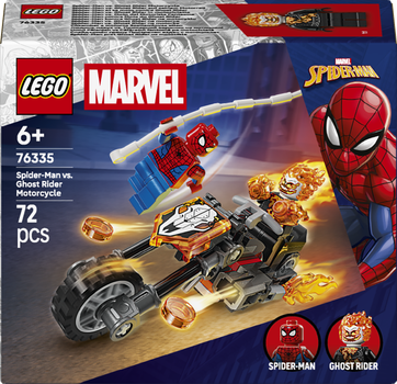 Zestaw klocków LEGO Super Heroes Marvel Spider-Man kontra Ghost Rider na motocyklu 72 elementy (76335)