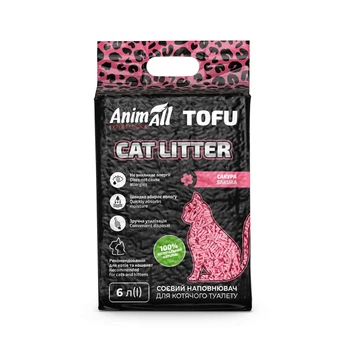 Наповнювачі для туалету AnimAll Tofu Соєвий наповнювач з ароматом сакури 6 л (158198)