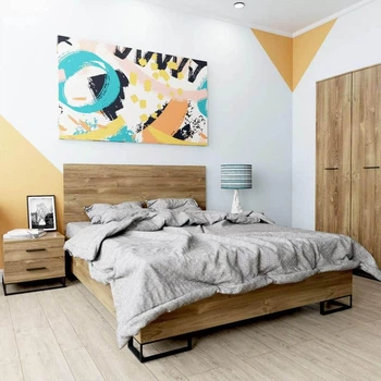 Кровать двуспальная Art in Head 1,6 Ascet Дуб Барокко 160x200 см