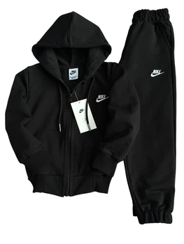 Підлітковий спортивний костюм (худі + штани) для хлопчика Nike, чорний, розмір 46, ріст 152-158см