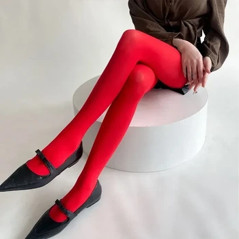 Колготки щільні матові one size червоні