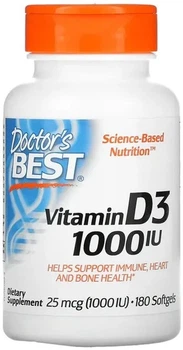 Witamina D3 Doctor's Best Vitamin D3 1000 IU 180 kapsułek miękkich (753950002098)