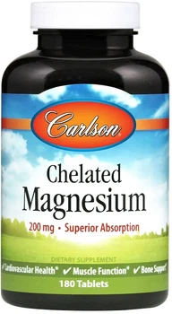 Magnez Carlson Chelated Magnesium 200 mg 180 tabletek (88395056123)