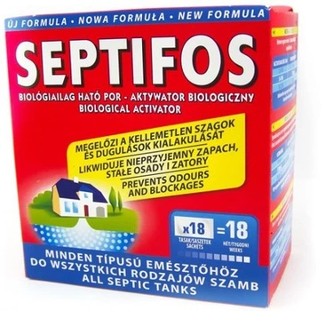 Биоактиватор Septifos vigor NEW 648 гр для септиков, выгребных ям, туалетов. Разжижает, очищает, обезжиривает.