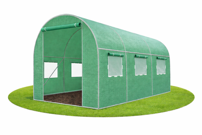 Садовая теплица парник 7 м² (3.5х2х2 м) армированная пленка UV-4 оцинкованный каркас Зеленая