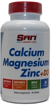 Kompleks witaminowo-mineralny SAN Calcium Magnesium Zinc + D3 90 tabletek (672898520054)
