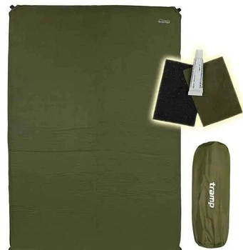 Коврик самонадувной туристический Tramp 187x130x5 см (UTRI-011-dark-olive)