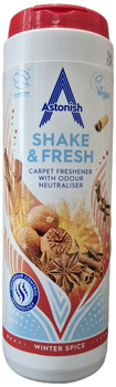 Сухой освежитель ковров Astonish Shake & Fresh с ароматом зимних специй 350 г