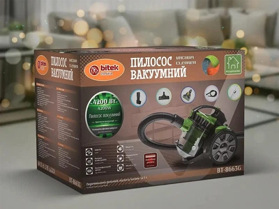Пилосос контейнерний BITEK BT-8663G 4200 Вт 3 л циклонний з HEPA фільтром зелений (6715)