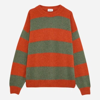 Sweter męski w paski Amish AMU058CN35XXXX-C0518 S Pomarańczowy (800070346680)