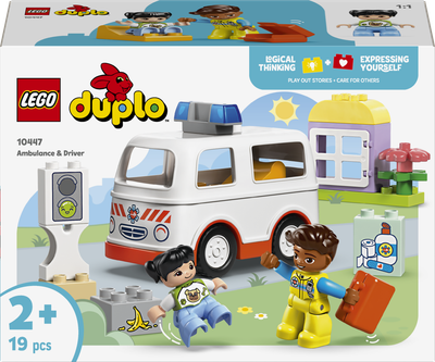 Zestaw klocków LEGO DUPLO Karetka z kierowcą 19 elementów (10447)