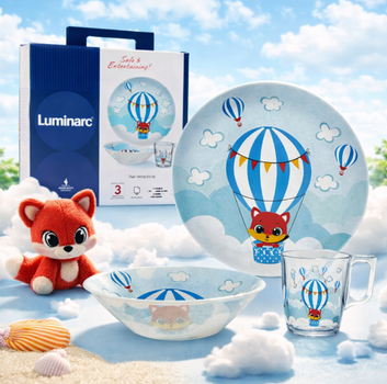 Набор детской посуды Luminarc Cloud nine dining из стекла 3 предмета (X3061)