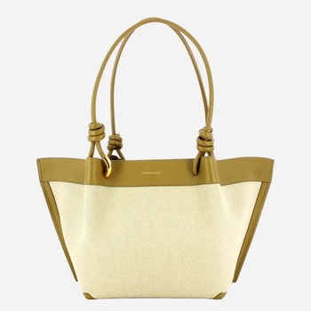 Torebka shopper damska materiałowa Coccinelle E1U06110201-824 Jasnobeżowa (800070354191)