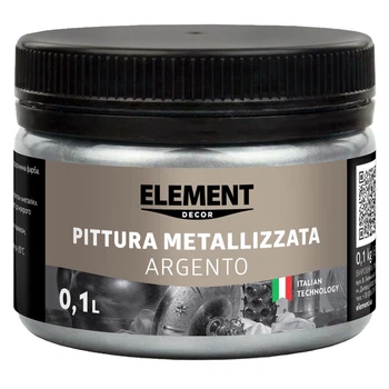 Краска металлизированная Element décor Pittura metallizzata Argento 0,1 л