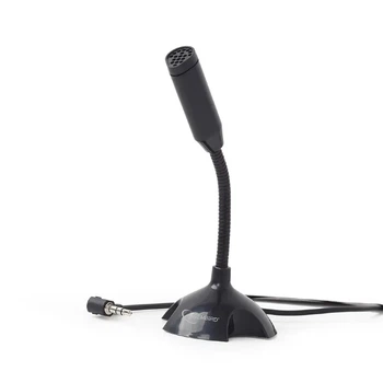 Настольный микрофон Gembird MIC-D-02 с гибкой ножкой, 3.5 мм, черный