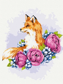 Картина за номерами BrushMe "Квіткова лисиця © Anna Kulyk" 30х40см RBS53587