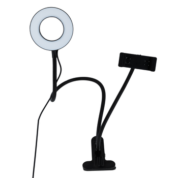 Кільцева лампа Fill Light 2 in 1 light metal with pin 9cm тех. пак колір Чорний