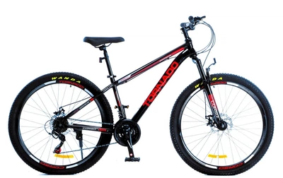Велосипед Спортивный 27.5 дюймов Corso TORNADO TR-016 оборудование Shimano стальная рама 15.5 дюймов 21 скорость. Black and Red (188064)