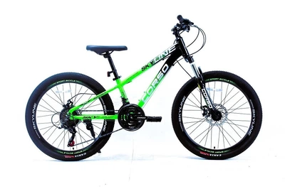 Велосипед Спортивный 24 дюймов Corso SKYLINE SN-474 оборудование Shimano алюминиевая рама 11 дюймов 21 скорость. Black and Green (188435)