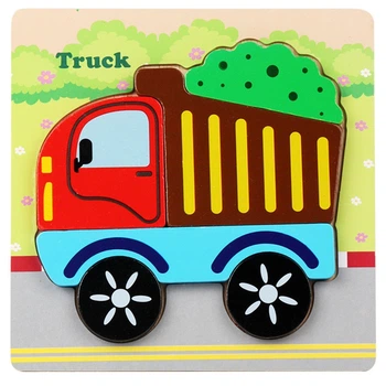 Деревянный пазл для детей Грузовик Truck 15×15 см развивающая игрушка детский пазл транспорт сортер машинка для малышей