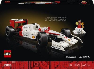 Zestaw klocków LEGO Icons McLaren MP4/4 i Ayrton Senna 693 elementy (10330)