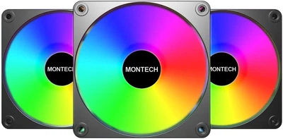 Wentylator Montech GF120R V2 ARGB PWM 3 szt Czarny