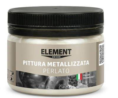 Краска металлизированная универсальная Element Decor Pittura Metallizzata Perlato Жемчужина 0.25л