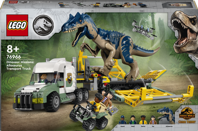 Zestaw klocków LEGO Jurassic World Dinomisje: ciężarówka do transportu allozaura 588 elementów (76966)