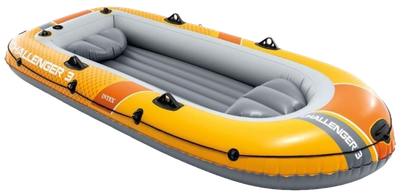 Ponton dmuchany Intex Challenger 3 3-osobowy 295 x 137 x 43 cm Żółto-szary 66313 (6941057430614)