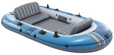 Ponton dmuchany Intex Excursion 4 4-osobowy 315 x 145 x 43 cm Szaro-niebieski 66324 (6941057430621)