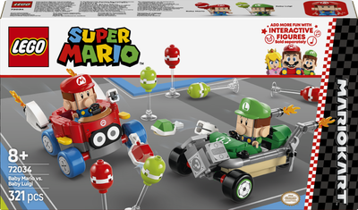 Конструктор LEGO Super Mario Mario Kart: Бебі Марио проти Бебі Луїджі 321 елемент (72034)