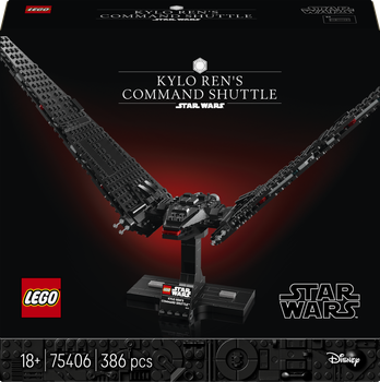 Klocki konstrukcyjne LEGO Star Wars Wahadłowiec dowodzenia Kylo Rena 386 elementów (75406)
