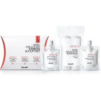 Антицеллюлитный экспресс набор: Гель, Обертывания, Крем Hillary Anti-Cellulite EXPRESS Sculpt Set M-11-158