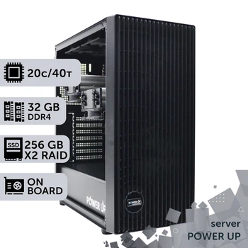 Сервер TOWER PowerUp #122 Xeon E5 2673 v4/32 GB/SSD 256GB х2 збірка для бухгалтерії документообігу зберігання даних роботи з 1С