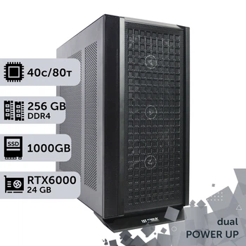 Двухпроцессорная рабочая станция PowerUp #616 Intel Xeon Gold 6248 x2/256 GB/SSD 1TB/NVIDIA Quadro RTX6000 24GB для 3D моделирования видеомонтажа рендеринга для инженеров и архитекторов