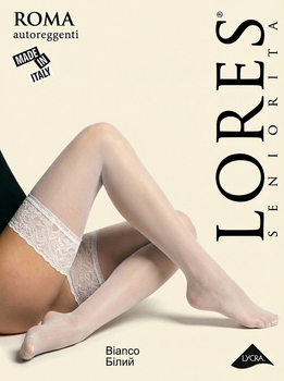 Панчохи жіночі класичні з мереживом Italy Lores Roma 15 Bianco Білий 3-4