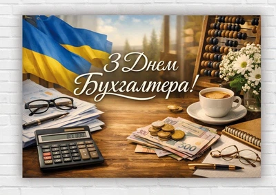 Паперовий плакат "День бухгалтера" 110х75 см
