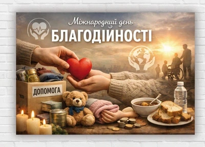 Паперовий плакат "Міжнародний день благодійності" 110х75 см