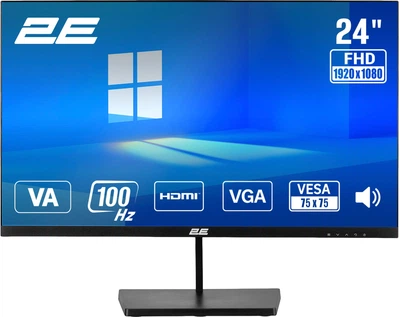 Монитор 23.8" 2E B2425B D-Sub, HDMI, MM, VA, 100Hz, FreeSync (2E-B2425B-01.EU)