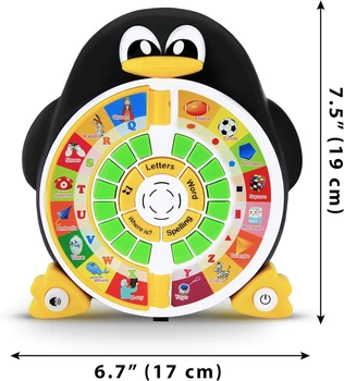 Навчальна іграшка Boxiki Kids Penguin Power ABC, освітній центр для дітей, англійська абетка, слова, письмо, фігури