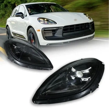Передние фары черные (для 2018-2021, 2 шт) для Porsche Macan