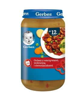 Пюре м’ясо-овочеве Gerber Гуляш з овочами, яловичиною та картоплею 250 г (з 12 місяців)