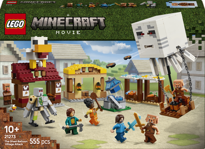 Zestaw klocków LEGO Minecraft The Ghast Balloon Village Attack 555 elementów (21273)