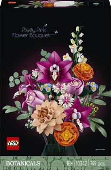 Zestaw klocków LEGO Botanicals Piękny bukiet różowych kwiatów 749 elementów (10342)