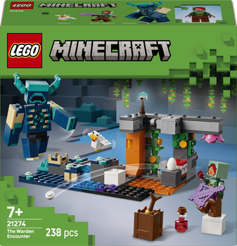 Zestaw klocków LEGO Minecraft Spotkanie ze strażnikiem 238 elementów (21274)