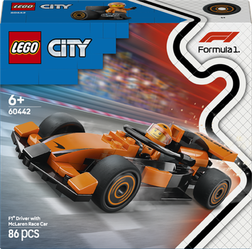 Zestaw klocków LEGO City F1 Kierowca i bolid McLaren 86 elementów (60442)